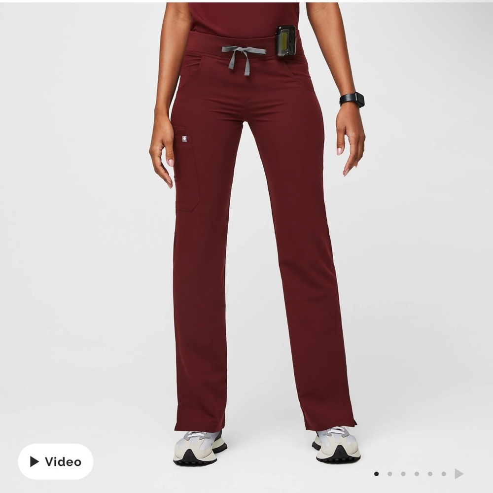 Figs- Large Burgundy Kade Scrub Pants